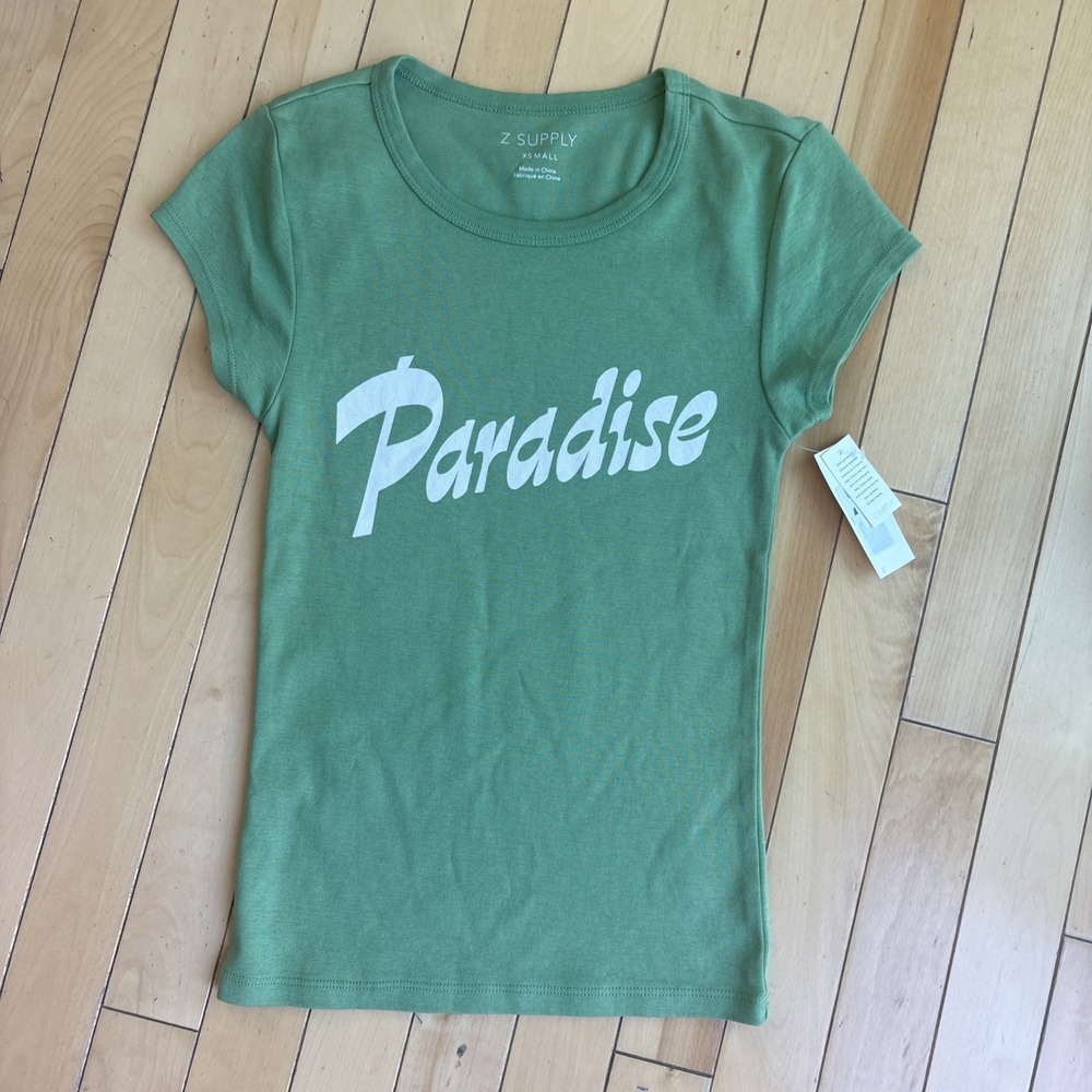 Z Supply Paradise Cheeky Tee Lawn X Small NWT green